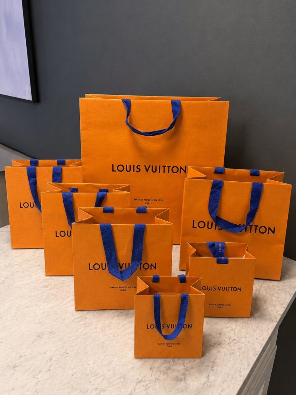 Authentic Louis Vuitton Shopping Bags – Lot of 7 – Multiple Sizes